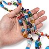 Square Handmade Millefiori Glass Beads Strands LK-R004-13-4