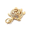 Rack Plating Brass with Cubic Zirconia Pendants KK-Q017-01A-G-2