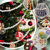 80Pcs 4 Styles Snowman Theme Printed Wood European Beads WOOD-PH0003-04A-6