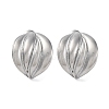 Non-Tarnish 304 Stainless Steel Curved Leaf Stud Earrings for Women EJEW-K244-25P-1-1
