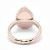 Electroplate Natural Druzy Quartz Crystal Finger Rings RJEW-I055-06RG-RS-3