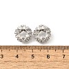 Flower Brass Micro Pave Cubic Zirconia European Beads KK-V008-19P-03-2