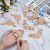 8Pcs 2 Styles Carved Wooden Corner Decoration WOOD-FH0002-28-3