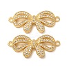 Brass Micro Pave Clear Cubic Zirconia Connector Charms CU-CBA4579-21G-1