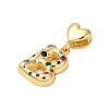Rack Plating Brass Micro Pave Clear Cubic Zirconia Perdants KK-C067-12G-B-2