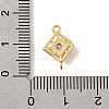 Brass Pave Clear Cubic Zirconia Rhombus Connector Charms X-KK-P340-43G-3