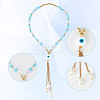 Glass & Pearl Beaded Car Hanging Decorations HJEW-DR00017-3