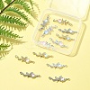 12Pcs 6 Colors Alloy & Glass Butterfly Connector Charms FIND-FS0004-08-7