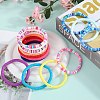 15Pcs Handmade Polymer Clay Beads Stretch Bracelets for Women BJEW-SW001597-3