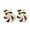Brass with Enamel Twist Stud Earrings for Women EJEW-Q389-02G-02-1