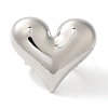Non-Tarnish 304 Stainless Steel Heart Open Cuff Rings for Women RJEW-Z053-06P-2
