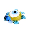 Handmade Lampwork Turtle with Evil Eye Figurine Display Decorations LAMP-N034-25A-2
