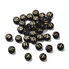 Plating Opaque Acrylic Beads OACR-R005-03N-1