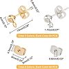 120Pcs 2 Style 304 Stainless Steel Ball Stud Earring Findings STAS-UN0028-90-5