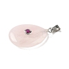 Natural Rose Quartz Pendants G-P599-02P-09-2
