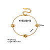 Flower 304 Stainless Steel Rhinestone Link Bracelets & Necklaces Sets for Women VZ7462-1-3
