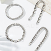 1Set 2Pcs  Stainless Steel Cuban Link Chain Bracelets for Men BJEW-LP0001-28-3