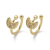 Golden Plated Brass Micro Pave Cubic Zirconia Cuff Earrings EJEW-L244-42G-4