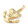Rack Plating Brass Micro Pave Cubic Zirconia Pendants KK-P241-28G-2