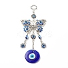 Alloy & Glass Turkish Blue Evil Eye Pendant Decoration LS-HJEW-I008-02AS-1