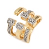 Brass Micro Pave Cubic Zirconia Cuff Rings RJEW-C140-12G-4