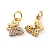 Brass Cubic Zirconia Charms X-RB-I077-08G-RS-1