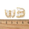 Brass Clear Cubic Zirconia Connector Charms KK-R210-11G-01-3
