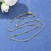 Brass Cable Chains with Column Beaded Necklace for Women NJEW-P265-24G-4