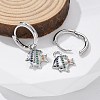 Brass Clear Cubic Zirconia Hoop Earrings EJEW-Q014-26P-5