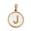 PVD Vacuum Plating 304 Stainless Steel with White Shell Pendants STAS-G268-01J-G-2