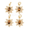 Natural Tiger Eye Pendants KK-H538-15G-1