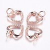 Long-Lasting Plated Brass Micro Pave Cubic Zirconia Charms ZIRC-F069-39RG-1