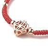 Natural Crackle Quartz & Lava Rock Braided Bead Bracelets Set BJEW-JB07212-02-9