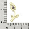 Rack Plating Brass Micro Pave Clear Cubic Zirconia Flower Connertor Charms KK-Z043-03D-3