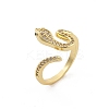 Rack Plating Brass Micro Pave Clear Cubic Zirconia Cuff Rings for Women RJEW-M028-108G-4