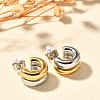 304 Stainless Steel Two Tone Stud Earrings EJEW-F355-05GP-05-4