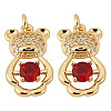 2Pcs Brass Micro Pave Cubic Zirconia Pendants KK-TA0002-81B-2