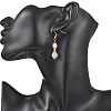 Natural Rose Quartz Round Dangle Earrings EJEW-JE06822-02-4