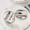 304 Stainless Steel Flat Round Stud Earrings EJEW-K268-56P-3