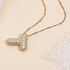 1Pc Brass Micro Pave Cubic Zirconia Letter Pendant Necklaces NJEW-LP0001-43T-G-3