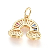Brass Micro Pave Cubic Zirconia Pendants LS-ZIRC-G166-26G-2