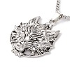 Alloy Wolf Pendant Necklace with 201 Stainless Steel Box Chains LS-NJEW-E016-19AS-1