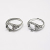 Adjustable Thailand 925 Sterling Silver Solitaire Ring Settings STER-P033-31AS-4