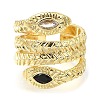 Rack Plating Brass Micro Pave Cubic Zirconia Open Cuff Rings for Women RJEW-M022-01G-02-2