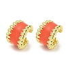 Brass with Enamel Cuff Earrings EJEW-C104-079B-01-1
