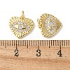 Brass Micro Pave Clear Cubic Zirconia Pendants KK-Q031-44G-05-3