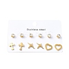 304 Stainless Steel Micro Pave Cubic Zirconia Stud Earrings Kits For Women EJEW-B112-01G-01-4