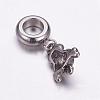 304 Stainless Steel Puppy European Dangle Charms OPDL-G006-12AS-2