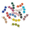 14Pcs 14 Colors Polymer Clay Rhinestone Ball Connector Charms PALLOY-TAC0145-3