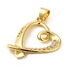 Rack Plating Brass Micro Pave Cubic Zirconia Pendants KK-P241-02G-2